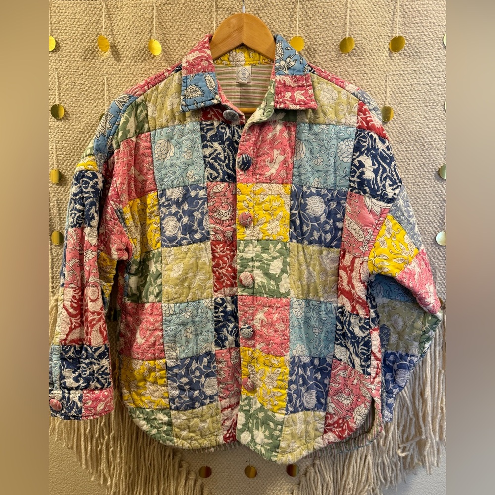 Patchwork Quilted Oversized Multicolor Jacket - Picture 5 of 11